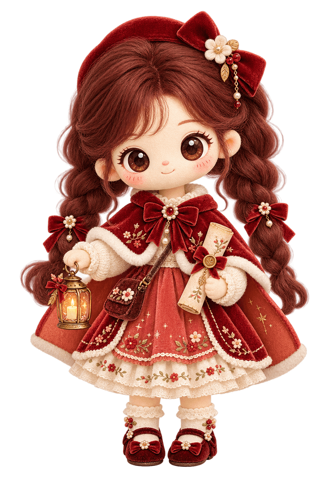 Fire Saju doll with a warm lantern accessory